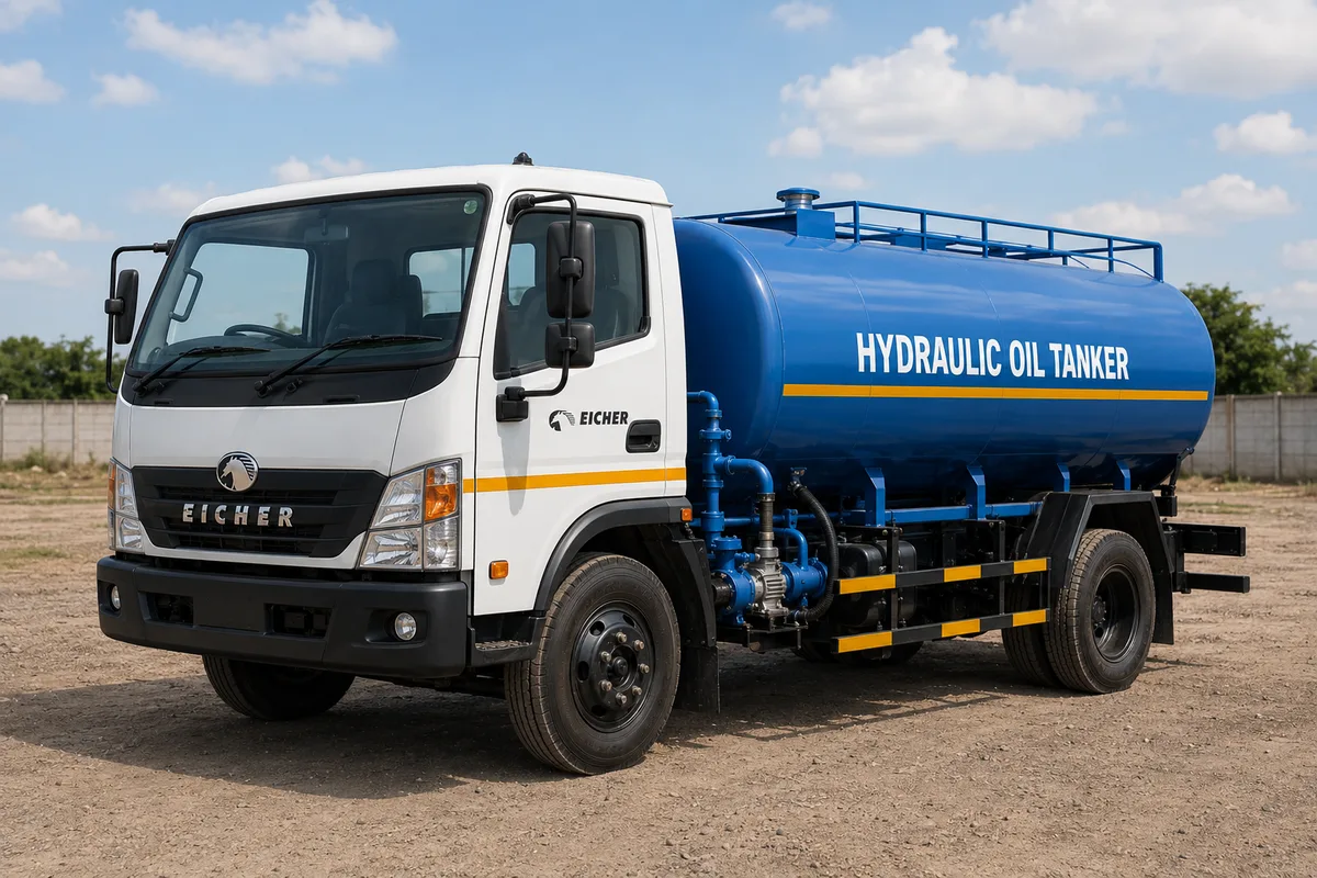 Ashok Leyland tanker used for site support operations.